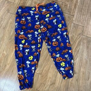 Blue Halloween Snoopy Pajama Pants
